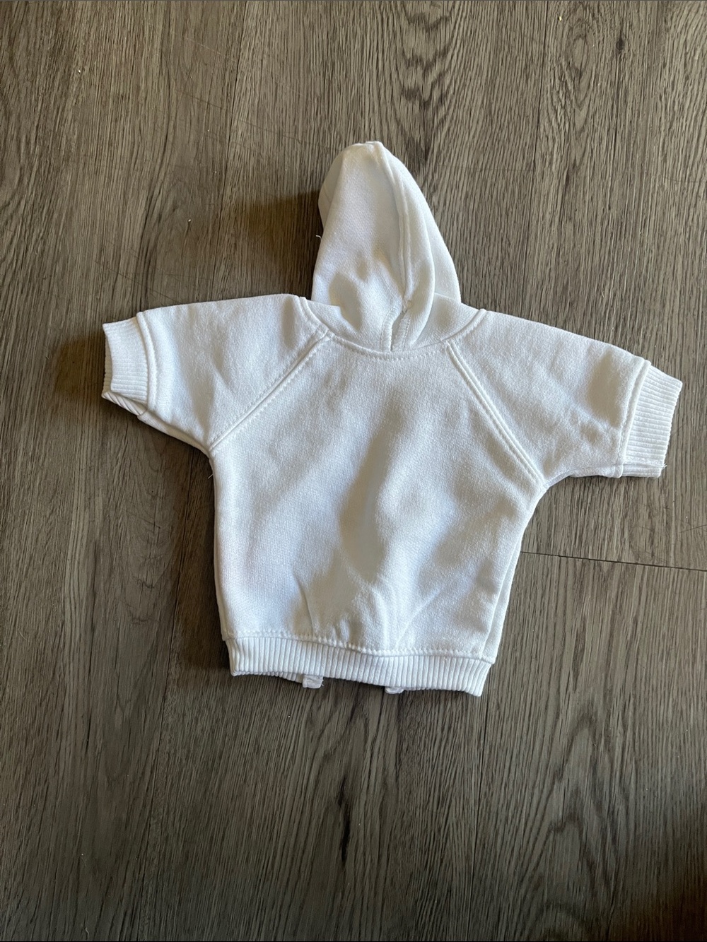 Doggy White Short-Sleeve Hoodie for Small Pets